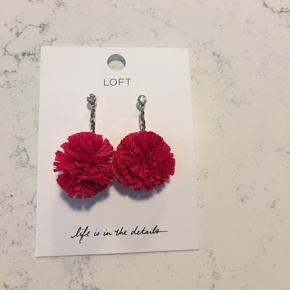 Loft drop “Pom” earring with quartz stud.